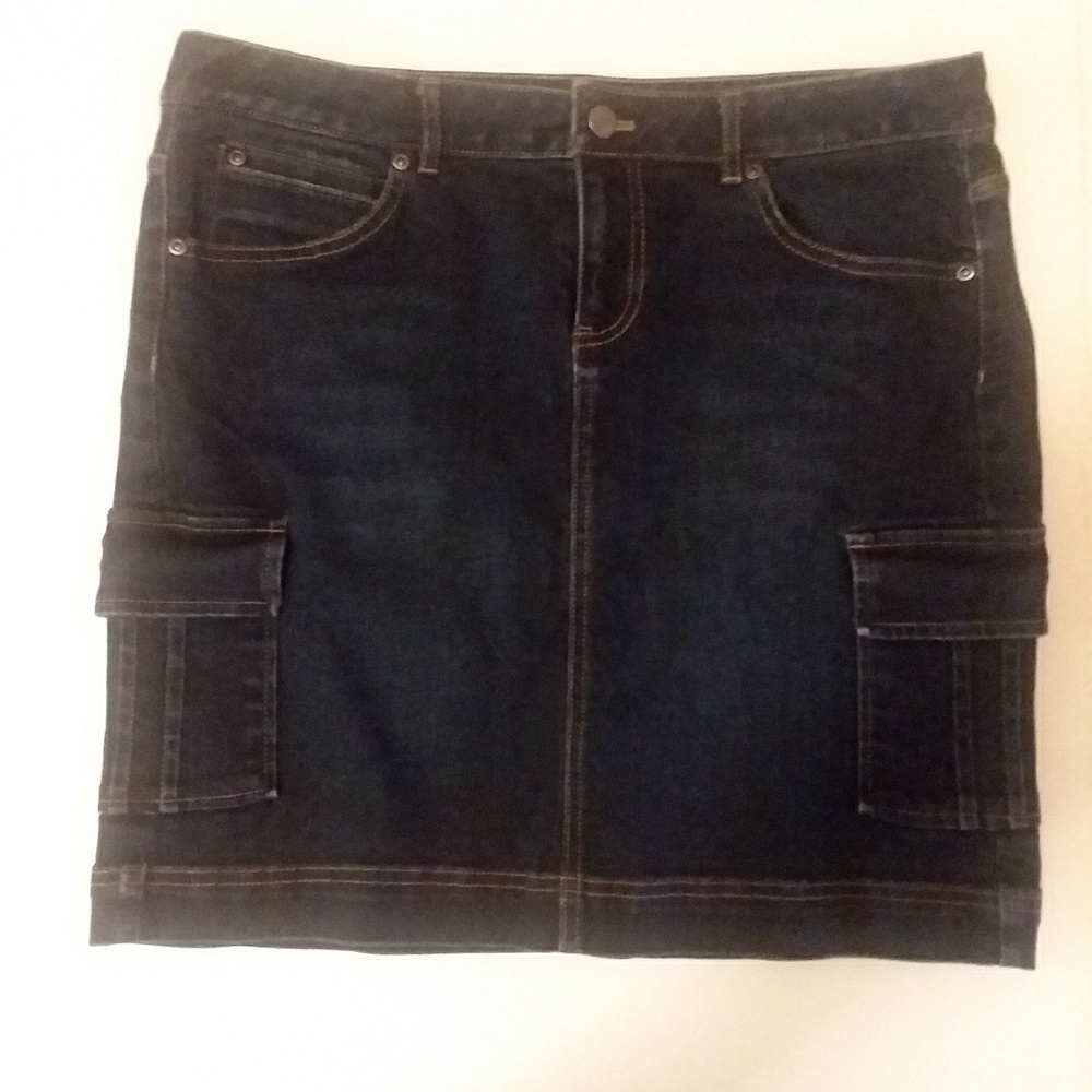 J. Jill Denim Mini Skirt Dark Wash Size 10 Petite